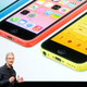 Tim Cook unveiling the iPhone 5c